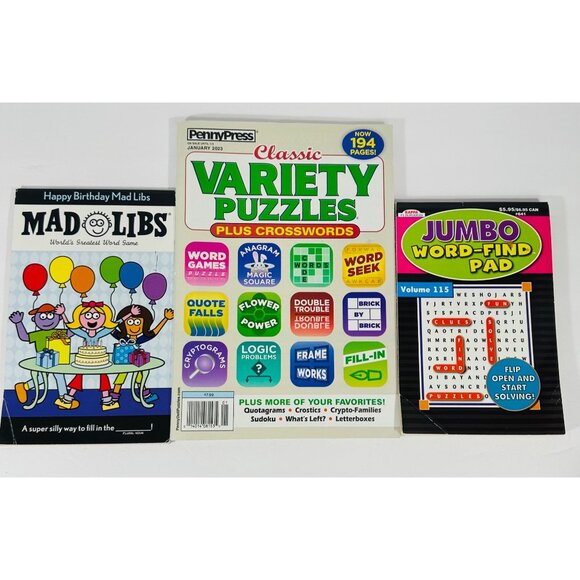 Puzzle Magazines Word Seek Word Find Crossword Logic Sudoku Mad Libs Variety & M - Picture 6 of 7